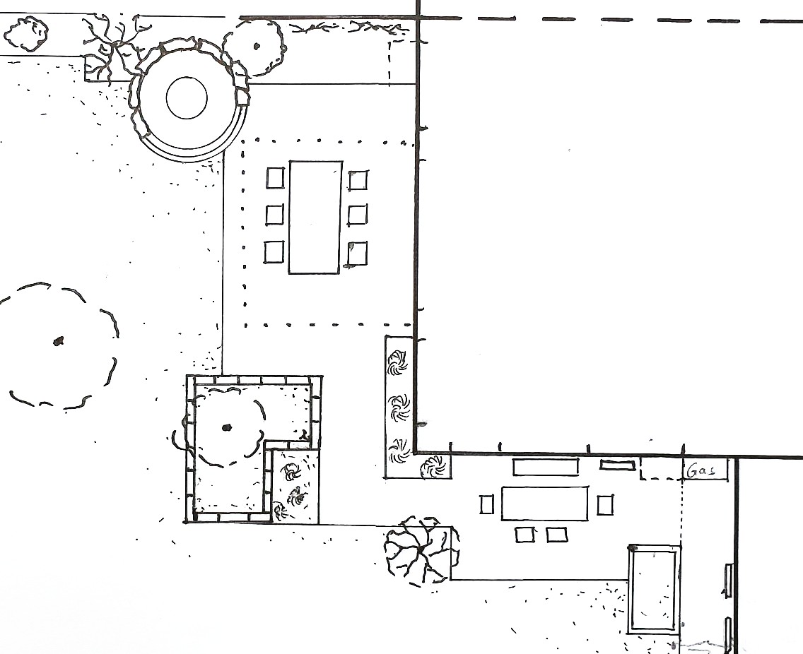 Gartenplanung Handskizze